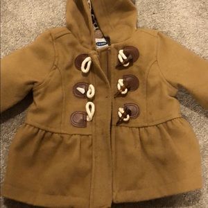 EUC toddler girls peplum toggle peacoat jacket